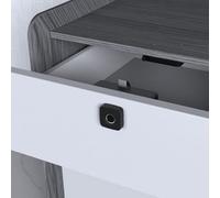 Lecreatekit Serratura per cassetti semi-incorporata sottile da 35 mm per armadi e mobili da ufficio - Durata della batteria di 3 anni con batterie AA, alimentazione USB, gestione degli utenti