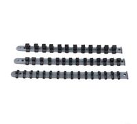 Lecreatekit Set di 3 guide organizer per bussole, per chiavi da 1/4", 3/8", 1/2", SAE metriche, poco profonde, per auto, garage, grigio (1-4)