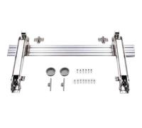 Lecreatekit Set di cerniere per porta ad apertura laterale, scorrevole parallela a 180°, con tampone di smorzamento per armadio, struttura in acciaio resistente per porte da 400-600 mm