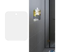 Lecreatekit Specchio da doccia in acrilico senza nebbia per rasatura, 13 x 17 cm, portatile, da bagno, da parete, specchio per trucco con riflessi chiari, frontale trasparente argento e retro bianco
