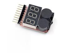 Lecreatekit Tester di tensione della batteria 1-8S con l'allarme basso del cicalino per le cellule Li-Fe dello Li-ione di LiPo, monitor di precisione 0.02V per RC