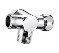 Lecreatekit Valvola deviatrice a 3 vie in ottone con raccordi filettati da 1/2" per doccetta, soffione fisso e beccuccio per vasca da bagno, rotazione a 180°, design a bobina