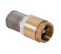 Lecreatekit Valvola di fondo in ottone con valvola di ritegno integrata e cestello di aspirazione in acciaio inox, DN32 (32 mm), 1" per filettatura interna bsp, per sistemi idrici