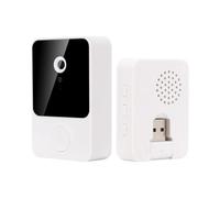 Lecreatekit Videocitofono wireless intelligente 1080P HD WiFi telecamera di sicurezza con campanello, per la notte audio bidirezionale rilevamento del movimento per sistema citofono domestico (nero)