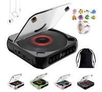 Lecteur CD portable avec Bluetooth, 2025 Nouveau Lecteur CD Compatible Bluetooth avec Casque, Prend en Charge les Modes USB/BT et Répétition (Nero)