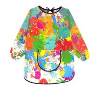 LECTNORE Bambini Grembiule da pittura Impermeabile Grembiule da pittura Manica lunga per bambini Bambini Grembiule da arte con tasche per dipingere Cucinare Mangiare (Altezza 100-120 cm)