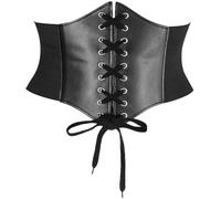 LECTNORE Cinturón de corsé, cinturón de corsé negro para mujer, cinturón elástico para disfraz, cinturón elástico con cordones, cinturones de corsé atados (XL)