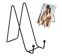 Lectorias 2 Pezzi Metallo Porta Piatti da Esposizione, 6 Pollici Cavalletti per Tavolo, Nero Supporto Cavalletto Espositore Porta Piatti per Tavolo Piatto Decorativo Foto Cornice Libri