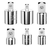 Lectorias 6 PCS Adattatore Bussola, Set di Adattatori Chiave Cricchetto, Adattatore 1/4" a 3/8", 1/2" a 3/8", 3/8" a 1/4", 3/8" a 1/2", 1/2" a 1/4", 1/4" a 1/2" per Chiavi a Cricchetto o Dinamometrica