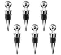 Lectorias 6 Tappi per Bottiglie Vino, Tappo Vino Sottovuoto in Plastica, Tappo per Spumante Riutilizzabili a Prova di Perdite Adatto per Vino Rosso, Champagne, Prosecco, Vino Frizzante (Argento)