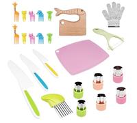 Lectorias Coltelli Bambini per Tagliare, Sicurezza Set di Coltello da Fruttas in Plastica, Kit da Taglio Sicuros Bambinos, Colorati Coltello per Taglio Verdura, Tagliere da Cucina Bambini, Giocattolo