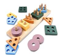 Lectorias giochi montessori, giocattoli educativi, gioco in legno per bambini, giochi Forme Geometriche Ordinamento, giocattoli impilamento, gioco puzzle per 1 2 3 Anni Ragazzi Ragazze