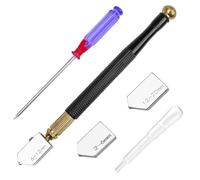 Lectorias Tagliavetro Professionale, Taglia Bottiglie di Vetro, Kit di Taglio di Vetri per Lavorazione Profonda, Punta di Diamante Coltello, Strumento Taglierina Finestra Manuale