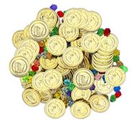 Lectorias Tesoro Pirata Monete D'Oro e Gemme Dei Pirati(200Pcs), per Caccia Al Tesoro per Halloween Feste Compleanno Oro Giocattolo Il, Monete Finte, con Monete D'Oro, per Regali Decorativi