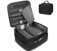 LEcylankEr Beauty Case Donna Grande, Borsa Cosmetica a Doppio Strato Portatile, Pochette Trucchi da Viaggio con Scomparti Multipli, Beauty Case Trucchi Impermeabile di Grande Capacità (Nero)