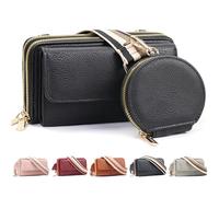 LEcylankEr Borsa Tracolla Donna per Cellulare Borsetta Tracolla Donna Piccola in Pelle PU Borsetta Porta Cellulare con Tracolla Larga Rimovibile e Tasca per Monete (Nero)