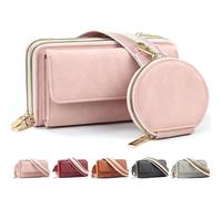 LEcylankEr Borsa Tracolla Donna per Cellulare Borsetta Tracolla Donna Piccola in Pelle PU Borsetta Porta Cellulare con Tracolla Larga Rimovibile e Tasca per Monete (Rosa)
