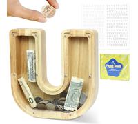 LEcylankEr Salvadanaio Bambini Lettera in Legno (U)