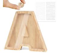 LEcylankEr Salvadanaio per bambini Personalizzato con lettere dalla A alla Z in legno trasparente Decorativo creativo Regali per compleanno, Natale