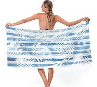 LEcylankEr Telo mare da donna, 180 x 75 cm, in microfibra, per spiaggia, ad asciugatura rapida, 360 g (strisce)