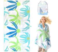 LEcylankEr Telo Mare Grande 180x90 cm Telo Mare Microfibra Teli Mare Antisabbia Asciugamano Mare per sedie da Spiaggia/Piscina/Spiaggia (Pianta verde su sfondo bianco)