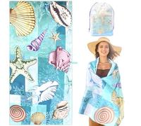 LEcylankEr Telo Mare Grande 180x90 cm Telo Mare Microfibra Teli Mare Antisabbia Asciugamano Mare per sedie da Spiaggia/Piscina/Spiaggia (Conchiglie di stelle marine)