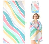 LEcylankEr Telo Mare Grande 180x90 cm Telo Mare Microfibra Teli Mare Antisabbia Asciugamano Mare per sedie da Spiaggia/Piscina/Spiaggia (Strisce colorate)