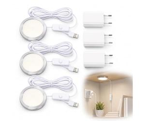 LED 001 per Bambu Lab Makerworld Kit di lampadine con alimentazione USB 5V e luce calda 3000K,confezione con 3 lampade + caricatore USB