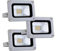 LED 10w Proiettore di Inondazione Esterno Ip65 Impermeabile Luce di Inondazione di Sicurezza 6500k 800lm Illuminazione Esterna Super Luminosa per Garage, Portico, Cortile, Giardino, 3pack, 10W