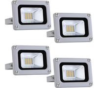 LED 10w Proiettore di Inondazione Esterno Ip65 Impermeabile Luce di Inondazione di Sicurezza 6500k 800lm Illuminazione Esterna Super Luminosa per Garage, Portico, Cortile, Giardino, 4pack, 10W