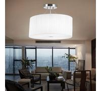 LED 27 W Appesa Lampada da Soffitto Salotto Camera Illuminazione Tessuto Bianco [EEK: F]