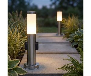 LED 2er Set Zona Esterna Luce di Via Distributore Acciaio Inox Dxh 8x45 CM E27