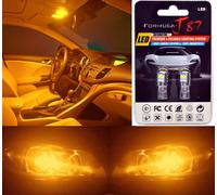 LED 3030 Luce Arancione Ambra 168 Due Lampadine Targa Piastra Ricambio Upgrade