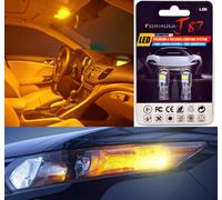 LED 3030 Luce Arancione Ambra 194 Due Lampadine Anteriore Lati Evidenziatore