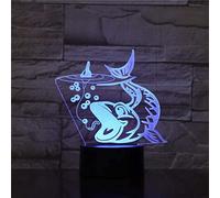 LED 3D, Decorazione Domestica, Regalo per Bambini con Luce per Pesci in Camera da Letto