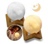 LED 3D Luna Lampada Luce da Notte Con Tocco Sensore di Comodino Dimmerabile