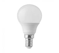 LED 4,5 watt globo lampadina 470 lumen 3000K bianco caldo plastica E14 DxH 4,5x8cm
