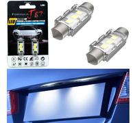 LED 5W Luce Canbus DE3423 Bianco 6000K Due Lampadine Targa Piastra Tag Ricambio