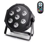 LED 7x12W - 4-in-1 palcoscenico Uplights con attivazione del suono, telecomando e controllo DMX512, illuminazione DJ per palcoscenico, feste, club, discoteca, matrimoni ed eventi in chiesa 1 pezzo