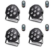 LED 7x12W - 4-in-1 palcoscenico Uplights con attivazione del suono, telecomando e controllo DMX512, illuminazione DJ per palcoscenico, feste, club, discoteca, matrimoni ed eventi in chiesa 1 pezzo