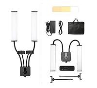 LED a doppio braccio fotografico Luce di riempimento 3200-5600K Strisce lunghe Lampada a LED Schermo LCD Illuminazione for studio fotografico Trasmissione in diretta(BR03-2-A-1)