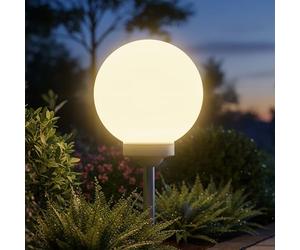 LED a energia solare, sfera luminosa, lampada sferica, luce bianca calda, lampada solare da giardino, a energia solare, sferica 30 cm
