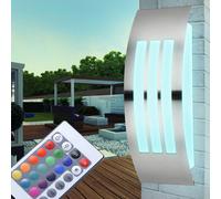 LED Acciaio Inox Luce da Parete Dimmerabile RGB Telecomando Esterno Big Light