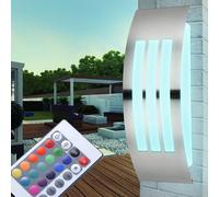 LED Acciaio Inox Luce da Parete Dimmerabile RGB Telecomando Esterno Big Light [EEK: F]