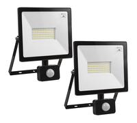 2x Proiettore LED con Rilevatore di Movimento Maclean 50W 4000lm Bianco Caldo
