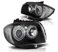 LED Angel Eyes Faro Adatto A per BMW 1er E81,E82,E87,E88 04-11 Nero