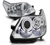 LED Angel Eyes Faro Adatto A per Citroen C4 04-10 Cromo