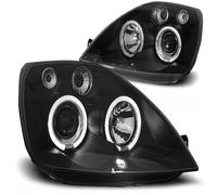 LED Angel Eyes Proiettori Combinati TuningTec Per Ford Fiesta MK6 2002-2005 Nero