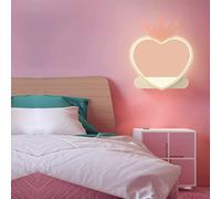 LED Applique Parete Camera Letto Comodino Lampada Parete Interni Applique Moderne Cuore Ferro Apparecchi Camera Dei Bambini Piccola Luce Notturna Scala Corridoio Lampada Soffitto,Rosa,warm light