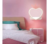 LED Applique Parete Camera Letto Comodino Lampada Parete Interni Applique Moderne Cuore Ferro Apparecchi Camera Dei Bambini Piccola Luce Notturna Scala Corridoio Lampada Soffitto,Rosa,white light